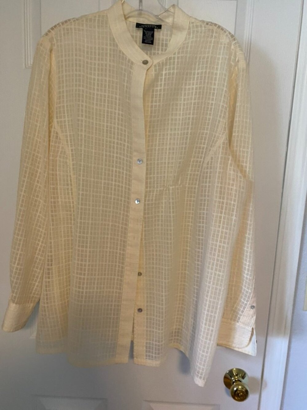 Jones New York Woman's Sheer Long Sleeved Blouse, Size 1X